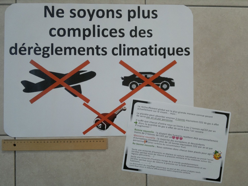 Aff. Ne soyons plus complices des dérèglements climatiques + argumentaire 2 tonnes/pers./ans