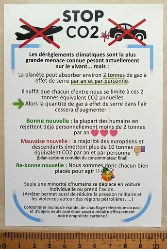 Tract STOP CO2 avec argumentaire 2 tonnes